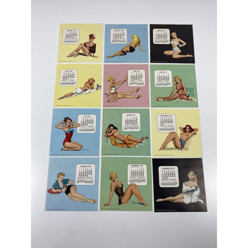 1957 Esquire‎ Magazine Desktop Pinup Calendar Holder ~ 12 Months